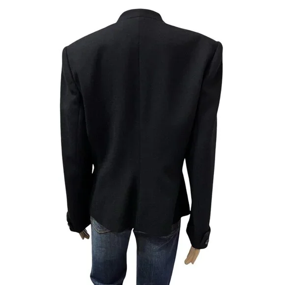Valerie Stevens Women Wool Blazer Jacket Size 10 Black Buttons - Picture 2 of 10